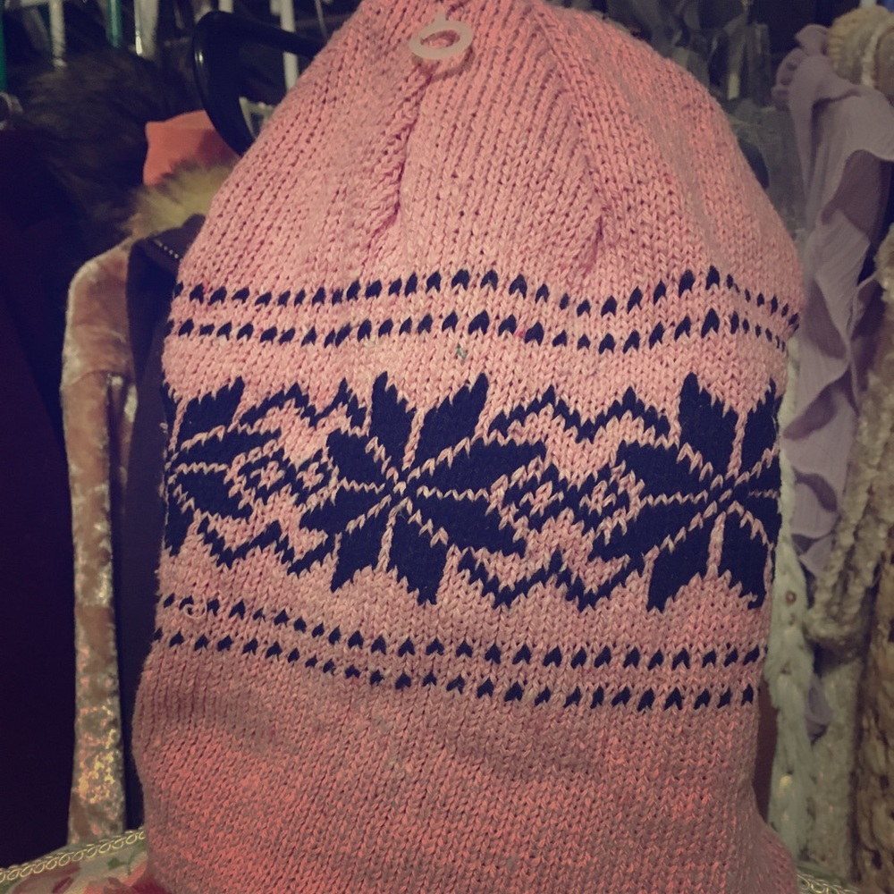 Pink and Black Winter Hat